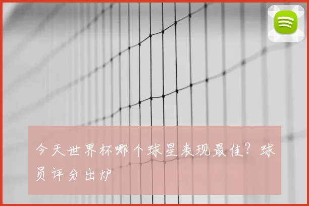 今天世界杯哪个球星表现最佳?球员评分出炉